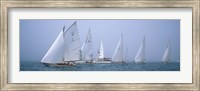 Framed Yachts racing in the ocean, Annual Museum Of Yachting Classic Yacht Regatta, Newport, Newport County, Rhode Island, USA