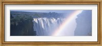 Framed Rainbow over a waterfall, Victoria Falls, Zambezi River, Zimbabwe