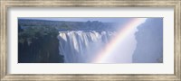 Framed Rainbow over a waterfall, Victoria Falls, Zambezi River, Zimbabwe