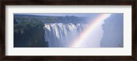 Framed Rainbow over a waterfall, Victoria Falls, Zambezi River, Zimbabwe