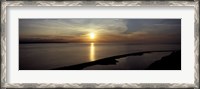 Framed Sunset over the sea, Ebey's Landing National Historical Reserve, Whidbey Island, Island County, Washington State, USA