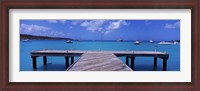 Framed Pier with boats in the background, Sandy Ground, Anguilla