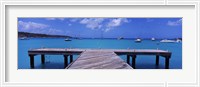 Framed Pier with boats in the background, Sandy Ground, Anguilla