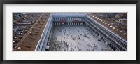 Framed High angle view of a town square, St. Mark's Square, St Mark's Campanile, Venice, Veneto, Italy
