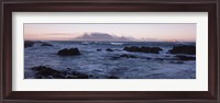 Framed Rocks in the sea with Table Mountain, Cape Town, South Africa