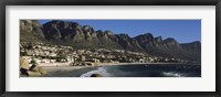 Framed Town at the coast with a mountain range, Twelve Apostle, Camps Bay, Cape Town, Western Cape Province, Republic of South Africa