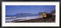 Framed Train on railroad tracks, False Bay, Cape Town, Western Cape Province, Republic of South Africa