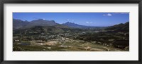 Framed Aerial view of a valley, Franschhoek Valley, Franschhoek, Simonsberg, Western Cape Province, Republic of South Africa