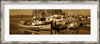 Framed Fishing boats in the sea, Morro Bay, San Luis Obispo County, California, USA