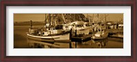 Framed Fishing boats in the sea, Morro Bay, San Luis Obispo County, California, USA