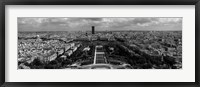 Framed Aerial view of a city, Eiffel Tower, Paris, Ile-de-France, France