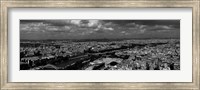 Framed Aerial view of a river passing through a city, Seine River, Paris, Ile-de-France, France