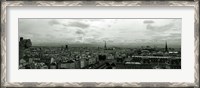 Framed Aerial view of a river passing through a city from Notre Dame de Paris, Seine River, Paris, Ile-de-France, France