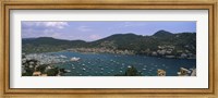 Framed High angle view of boats at a port, Port D'Andratx, Majorca, Balearic Islands, Spain