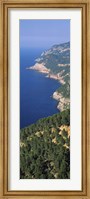 Framed High angle view of a coastline, Mirador De Ricardo Roca, Serra De Tramuntana, Majorca, Balearic Islands, Spain