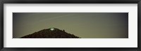 Framed Low angle view of star trails over a mountain peak, Echo Mountain, Piediluco Lake, Terni, Umbria, Italy