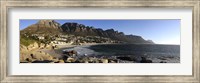 Framed Camps Bay with the Twelve Apostles in the background, Western Cape Province, South Africa