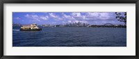 Framed Ferry in the sea with a bridge in the background, Sydney Harbor Bridge, Sydney Harbor, Sydney, New South Wales, Australia