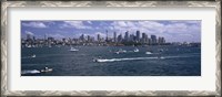 Framed Boats in the sea, Sydney Harbor, Sydney, New South Wales, Australia