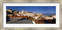 Framed Roof top view, Alfama, Lisbon, Portugal