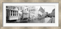 Framed Houses along a channel, Bruges, West Flanders, Belgium