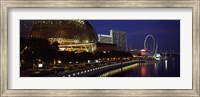 Framed Concert hall at the waterfront, Esplanade Theater, The Singapore Flyer, Singapore River, Singapore