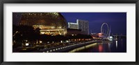 Framed Concert hall at the waterfront, Esplanade Theater, The Singapore Flyer, Singapore River, Singapore