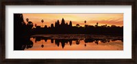 Framed Silhouette of a temple, Angkor Wat, Angkor, Cambodia