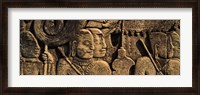 Framed Sculptures in a temple, Bayon Temple, Angkor, Cambodia