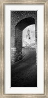 Framed Church viewed through an archway, Puerta Del Sol, Medina Sidonia, Cadiz, Andalusia, Spain