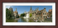 Framed Buildings at the waterfront, Rozenhoedkaai, Bruges, West Flanders, Belgium