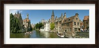 Framed Buildings at the waterfront, Rozenhoedkaai, Bruges, West Flanders, Belgium