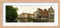Framed Buildings along a canal, Bruges, West Flanders, Belgium