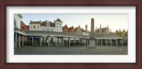 Framed Facade of an old fish market, Vismarkt, Bruges, West Flanders, Belgium