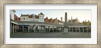 Framed Facade of an old fish market, Vismarkt, Bruges, West Flanders, Belgium