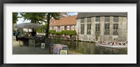 Framed Flea market at a canal, Dijver Canal, Bruges, West Flanders, Belgium