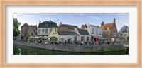 Framed Buildings at the waterfront, Bruges, West Flanders, Belgium