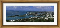 Framed Buildings along a coastline, Bermuda