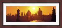 Framed Sunset over Charles Bridge, Prague, Czech Republic