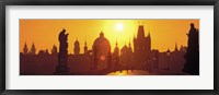 Framed Sunset over Charles Bridge, Prague, Czech Republic