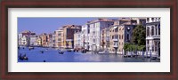 Framed Gondolas passing buildings along a canal, Grand Canal, Venice, Italy