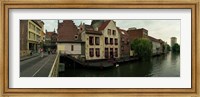 Framed Buildings at the waterfront, Patershol, Ghent, East Flanders, Flemish Region, Belgium