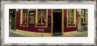 Framed Facade of a restaurant, Patershol, Ghent, East Flanders, Flemish Region, Belgium