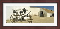 Framed Horse cart in front of a hotel, Hotel Cortijo El Esparragal, Gerena, Seville, Seville Province, Andalusia, Spain