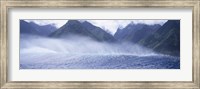 Framed Rolling waves and mountains, Tahiti, French Polynesia