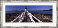Framed Lighthouse on the coast, Marshall Point Lighthouse, built 1832, rebuilt 1858, Port Clyde, Maine, USA
