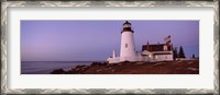 Framed Lighthouse on the coast, Pemaquid Point Lighthouse built 1827, Bristol, Lincoln County, Maine