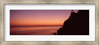 Framed Bass Head Lighthouse at dusk, Bass Harbor, Maine