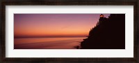 Framed Bass Head Lighthouse at dusk, Bass Harbor, Maine