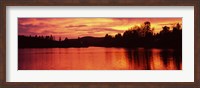 Framed Lake at sunset, Vermont, USA
